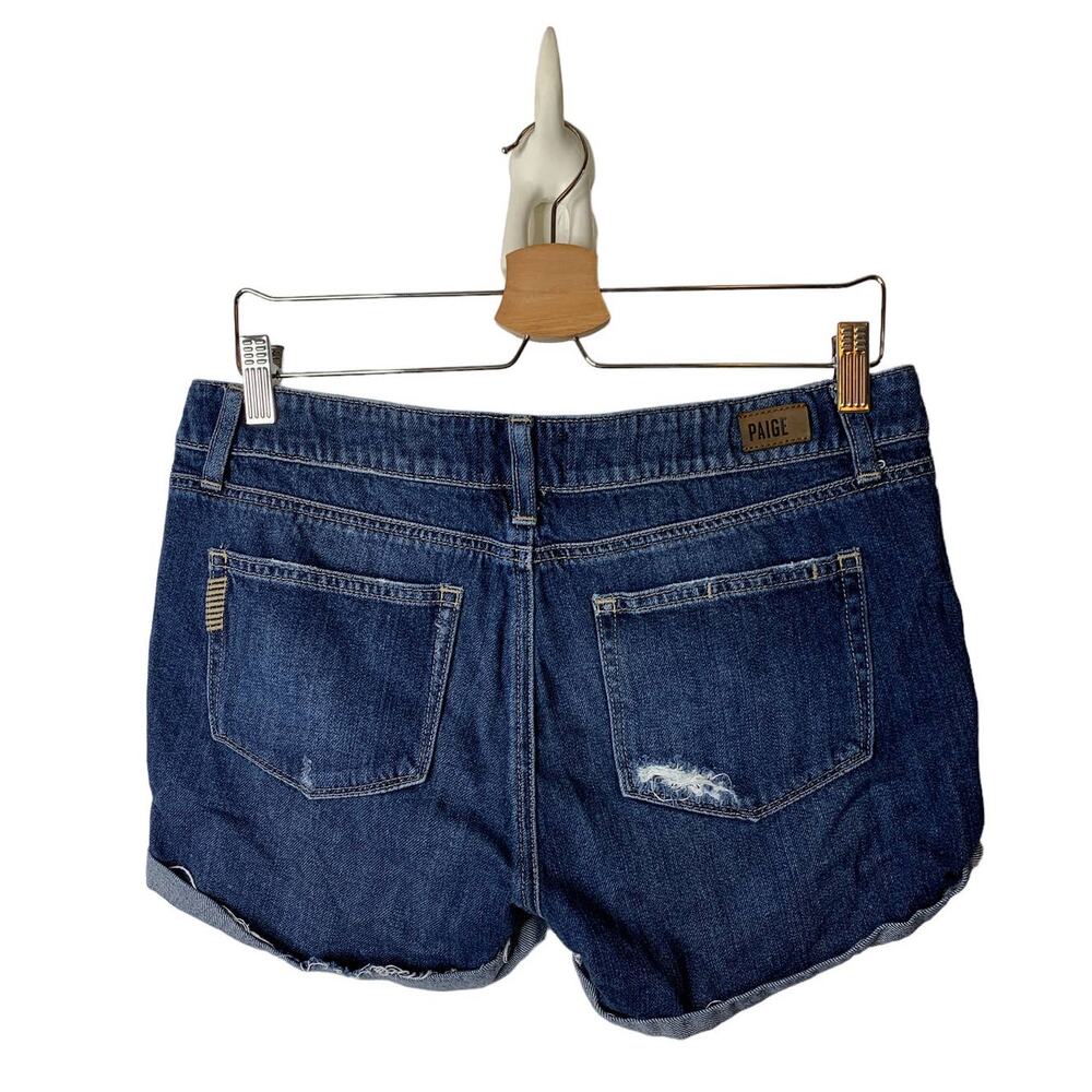 PAIGE Jimmy Jimmy Cuffed Blue Stretch Denim Jean Shorts Size 29 - Picture 6 of 8